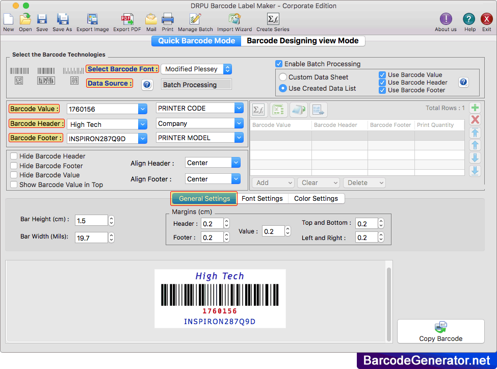 Mac Barcode Generator Software - Corporate Edition