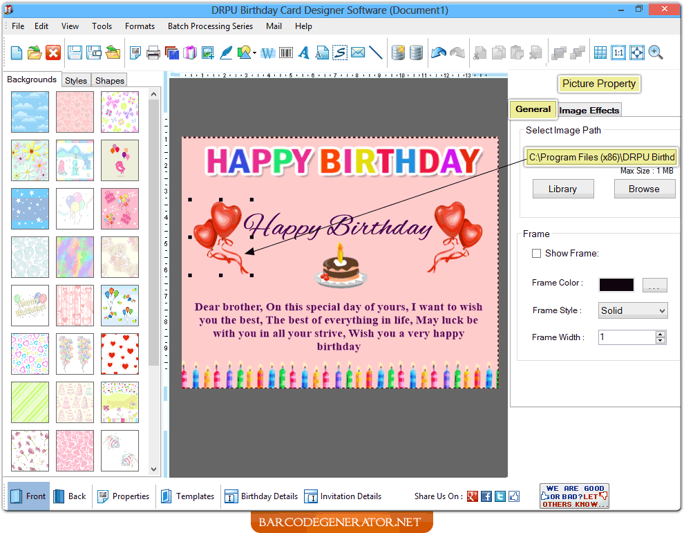 birthday card generator software to create birthday greeting cards