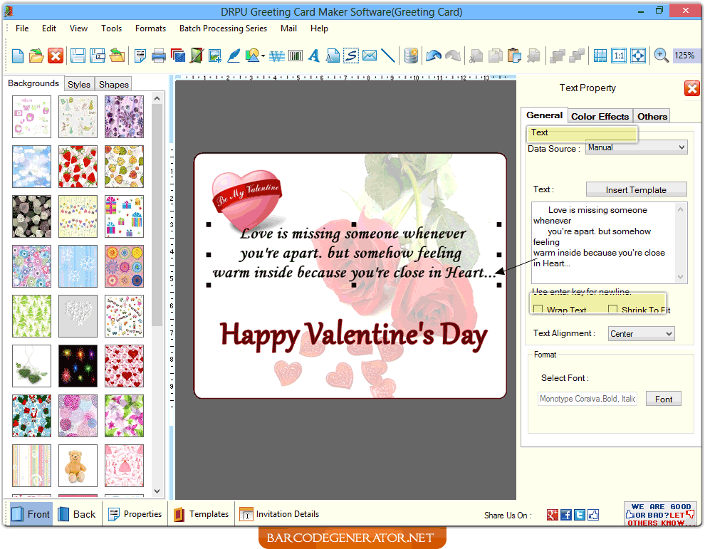 Greeting Card Generator Software to create Christmas New Year cards