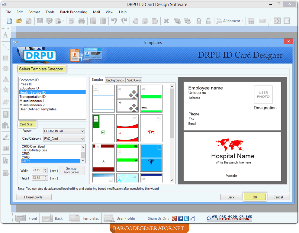Screenshots of ID Card Generator Software How to make identity cards