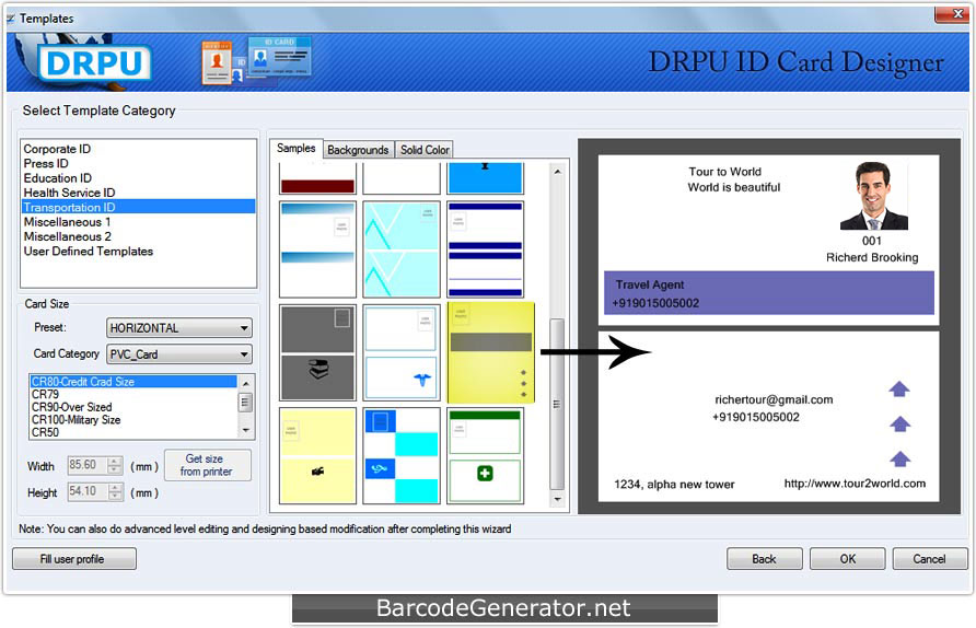 Screenshots of ID Card Generator Software How to make identity cards