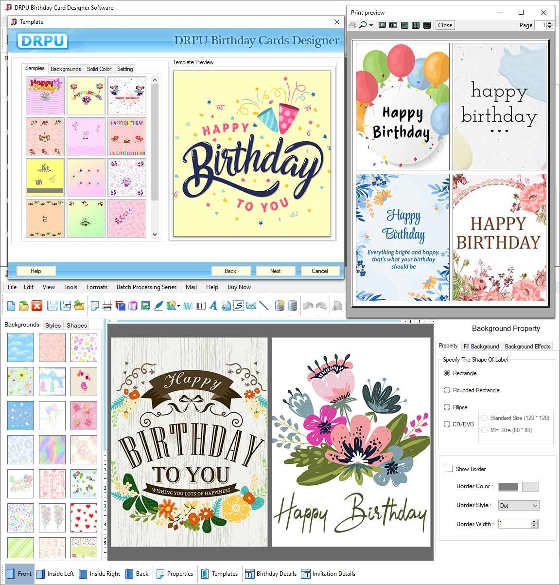 Screenshot of Birthday Card Online