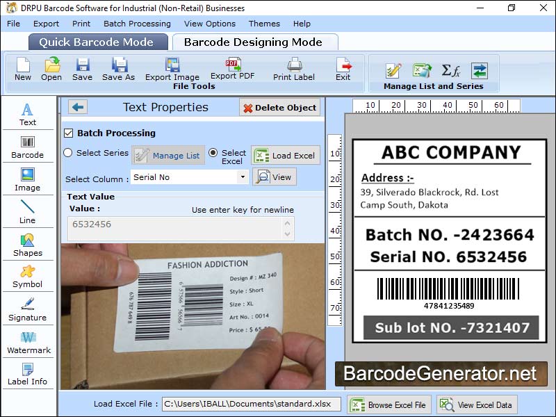 Screenshot of Manufacturing Warehousing Barcode Fonts 7.3.0.1