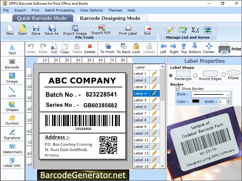 Postal Mail Barcode Fonts 7.3.0.1