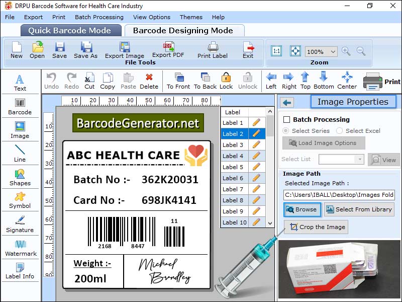 Healthcare Barcode Creator