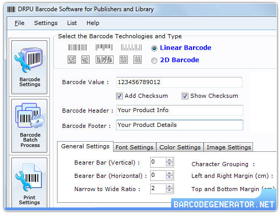 Barcode Generator Software for Publisher screenshot