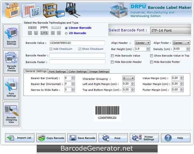 Manufacturing Barcode Generator screenshot