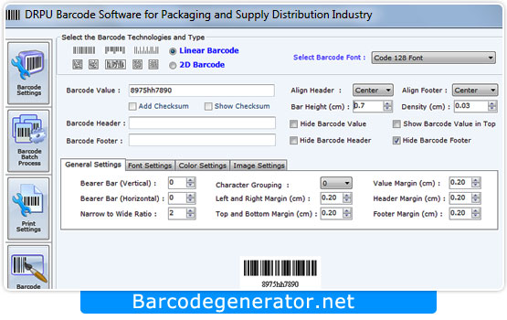 Packaging Barcode Generator Software screenshot