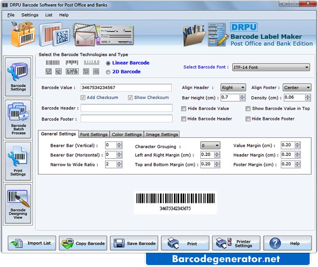 Post Office Barcode Generator Program