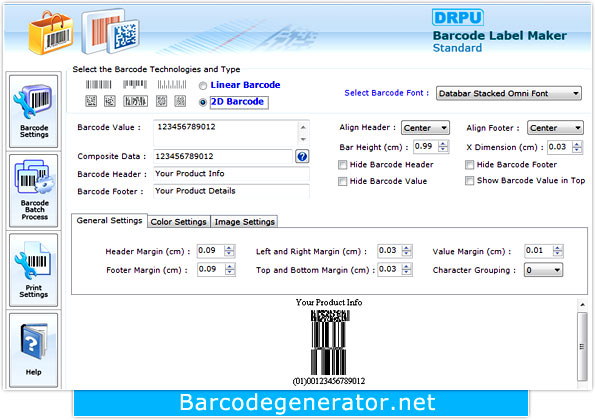 Barcode Generator Program screenshot