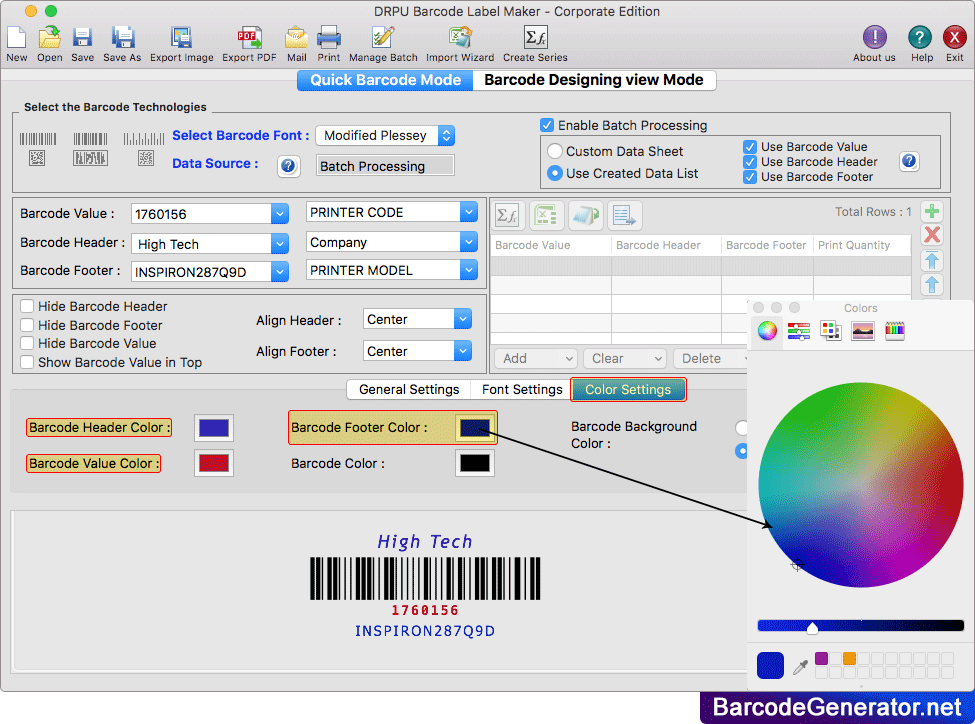 Mac Barcode Generator Software - Corporate Edition