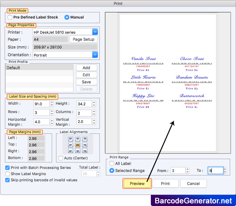 Mac Barcode Generator Software - Corporate Edition