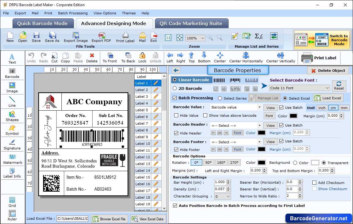 Barcode Properties