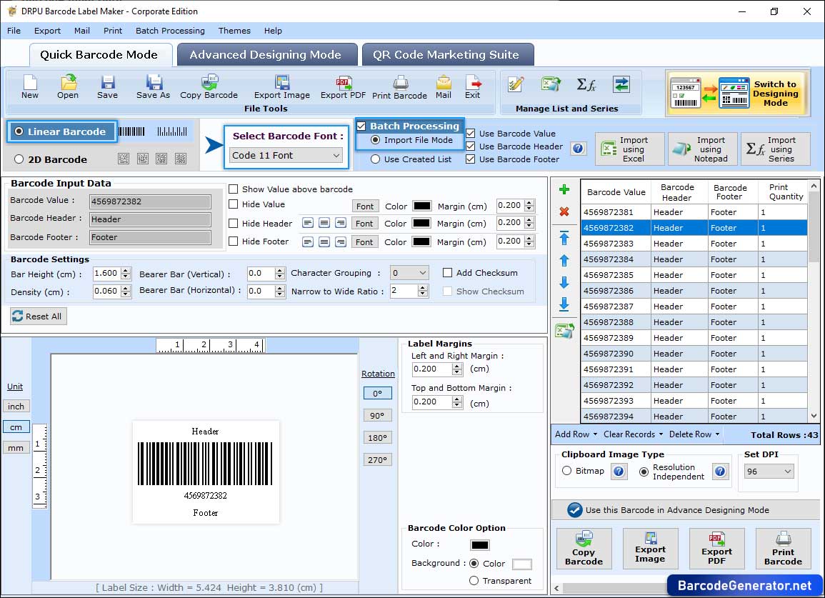 Barcode Generator Software - Corporate Edition