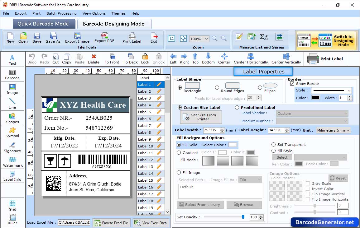 Label Properties