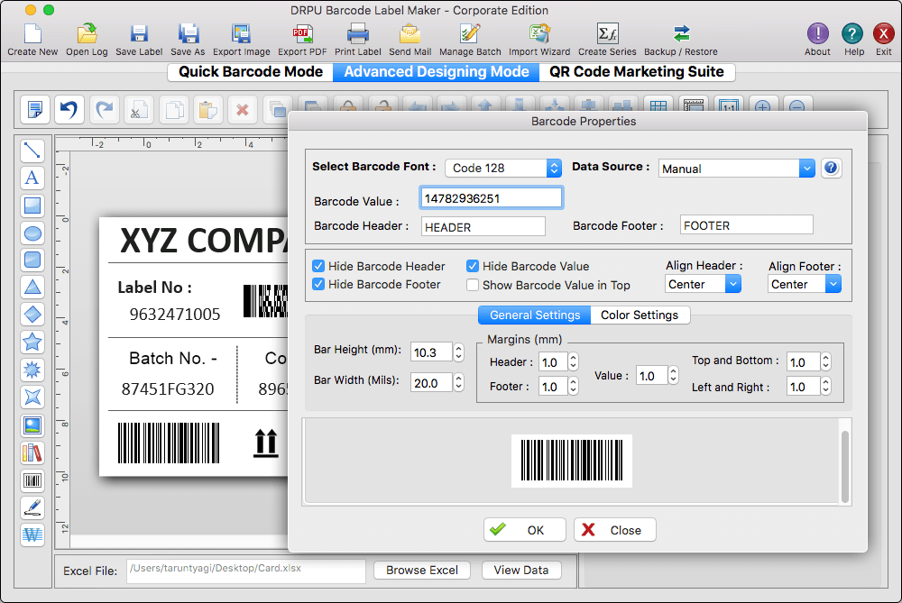Mac Barcode Generator Software Corporate Edition