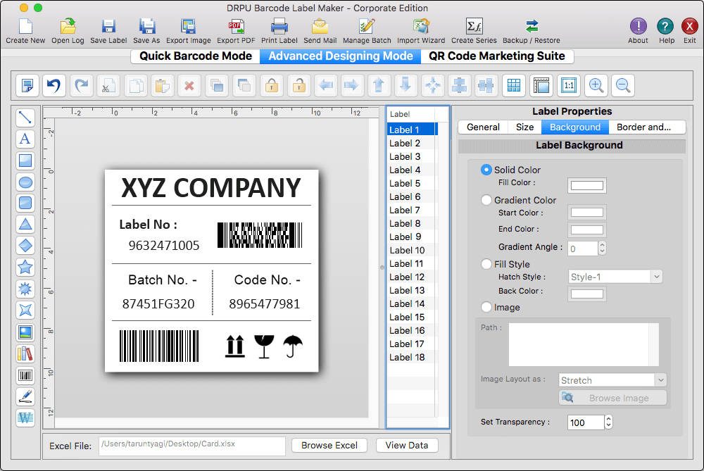 Mac Barcode Generator Software Corporate Edition