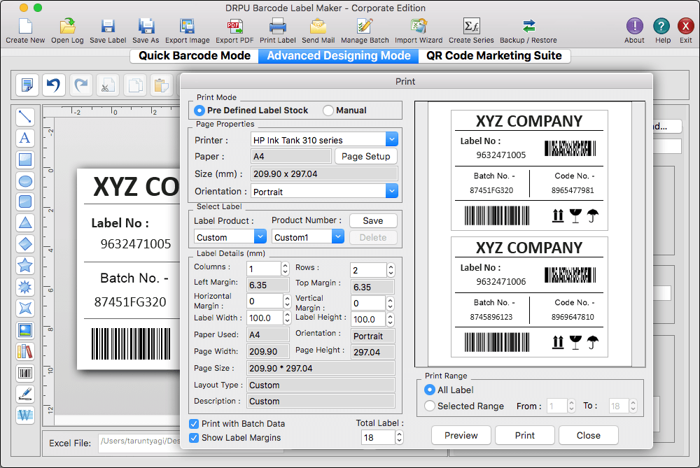 Mac Barcode Generator Software Corporate Edition