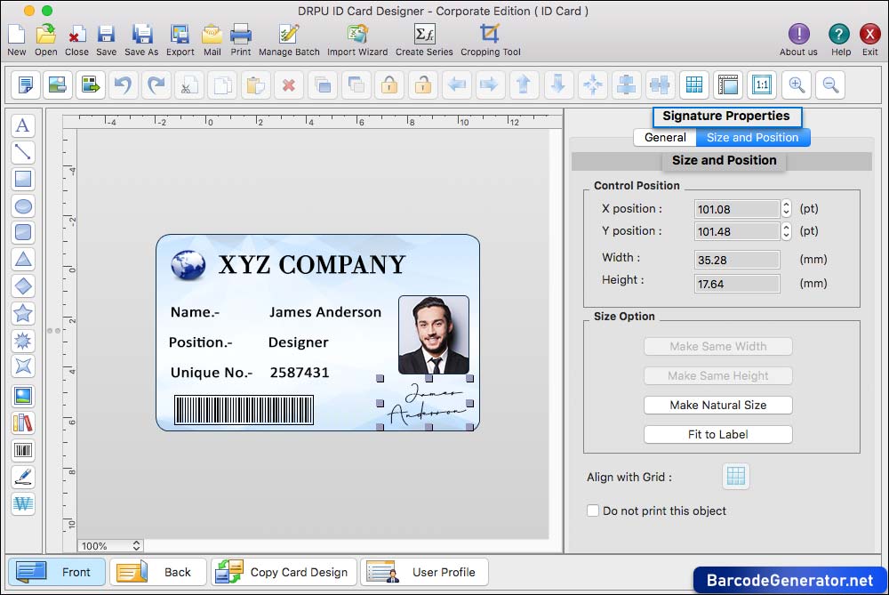 ID Card Designer Corporate Edition for Mac