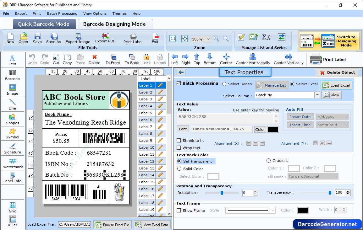 Barcode Generator Software for Publishers and Library