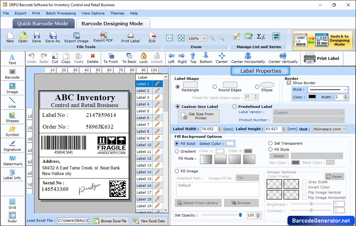 Label Properties