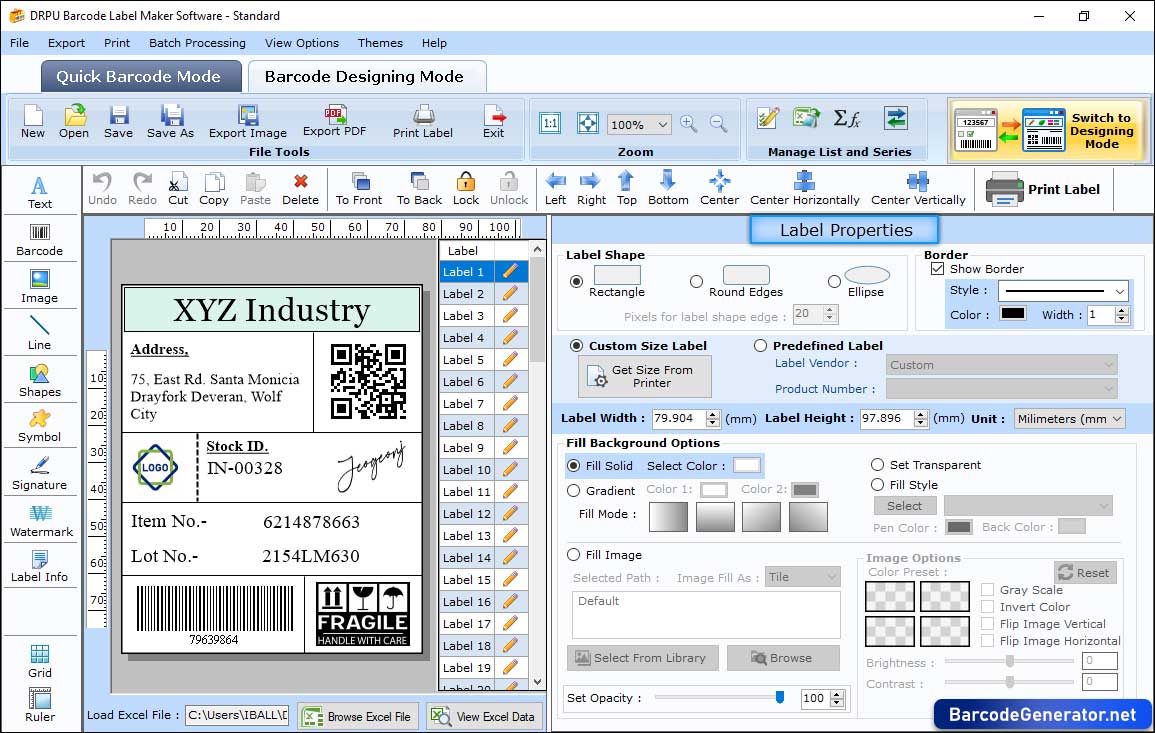 Label Properties