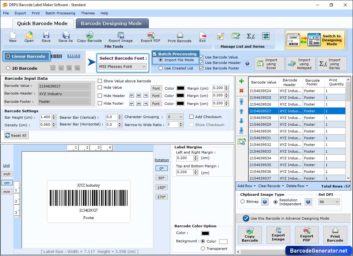 Barcode Generator Software - Standard Edition