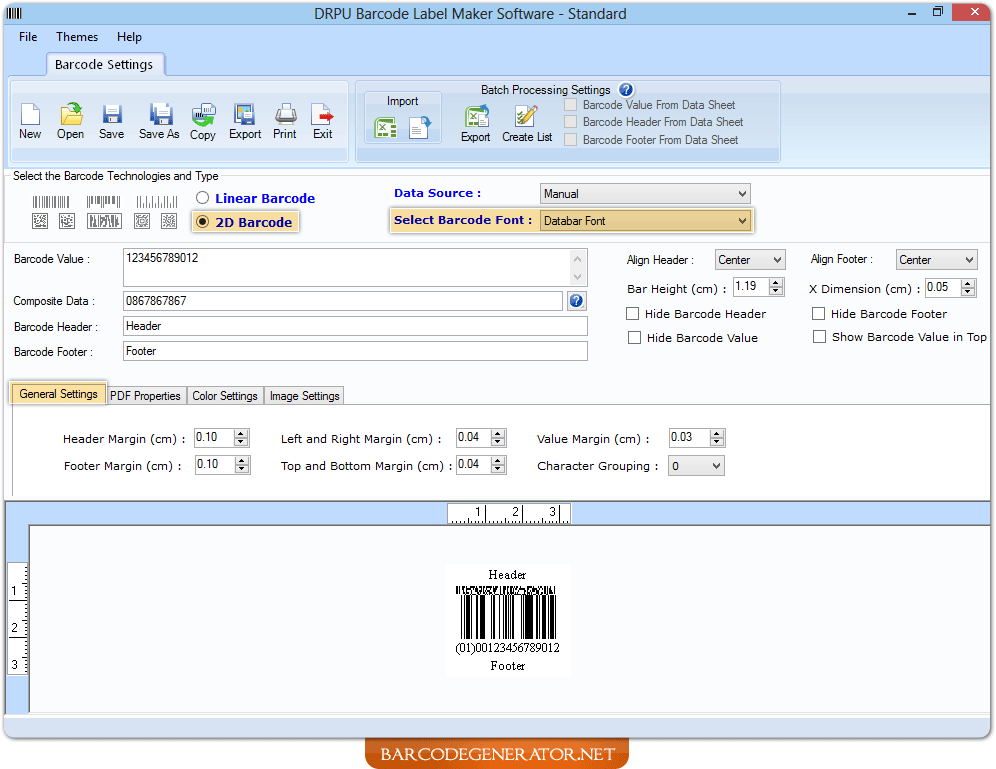 Barcode Generator Software - Standard Edition